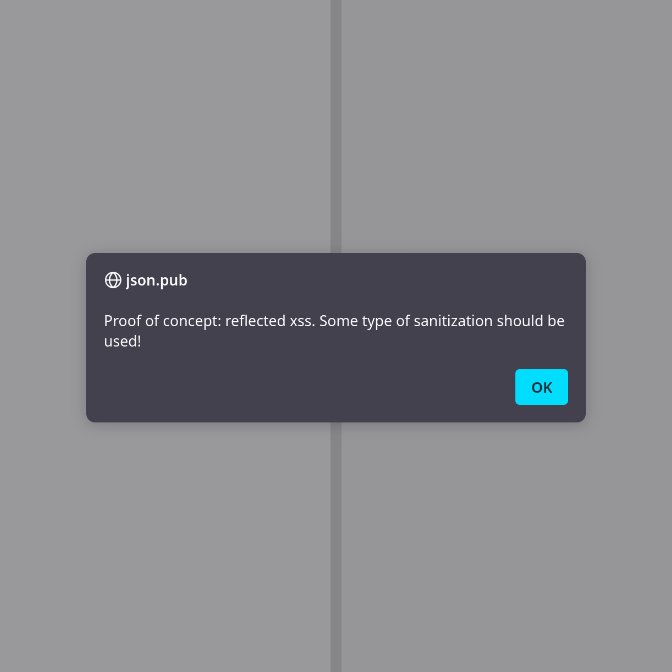 proof-of-concept of an XSS attack using user input