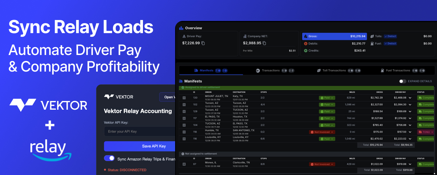 Sync Amazon Relay Loads with Your TMS to Automate Driver Pay and Profitability Calculation