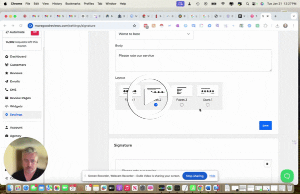 Different signature option for Star Ratings on Jan 21, 2025 - Click Display Images to view thumbnail